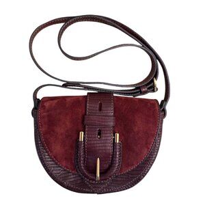 Fossil Harwell Leather Small Flap Crossbody Bag Burgundy